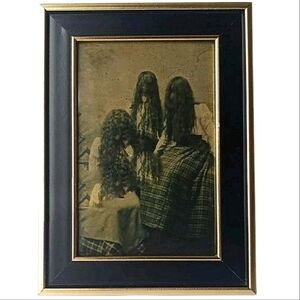 Vintage Group Of Victorian Women Creepy Werid Goth Edgy Goth Retro Framed Photo